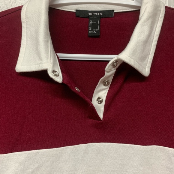 NEW F21 Collegiate Cropped Shirt - Picture 3 of 4
